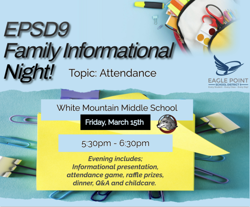  Family Attendance Night March 15th at 5:30PM at WMMS